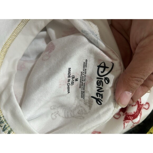 Disney Winnie The Pooh Holiday Christmas Pajama Set Top & Pants Medium Knit Cozy - Picture 8 of 8